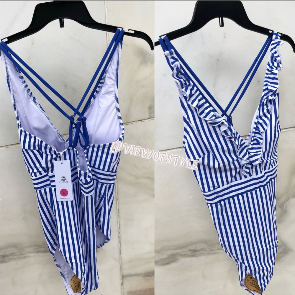 Cupshe Ruffed stripe one piece swim - Picture 8 of 13